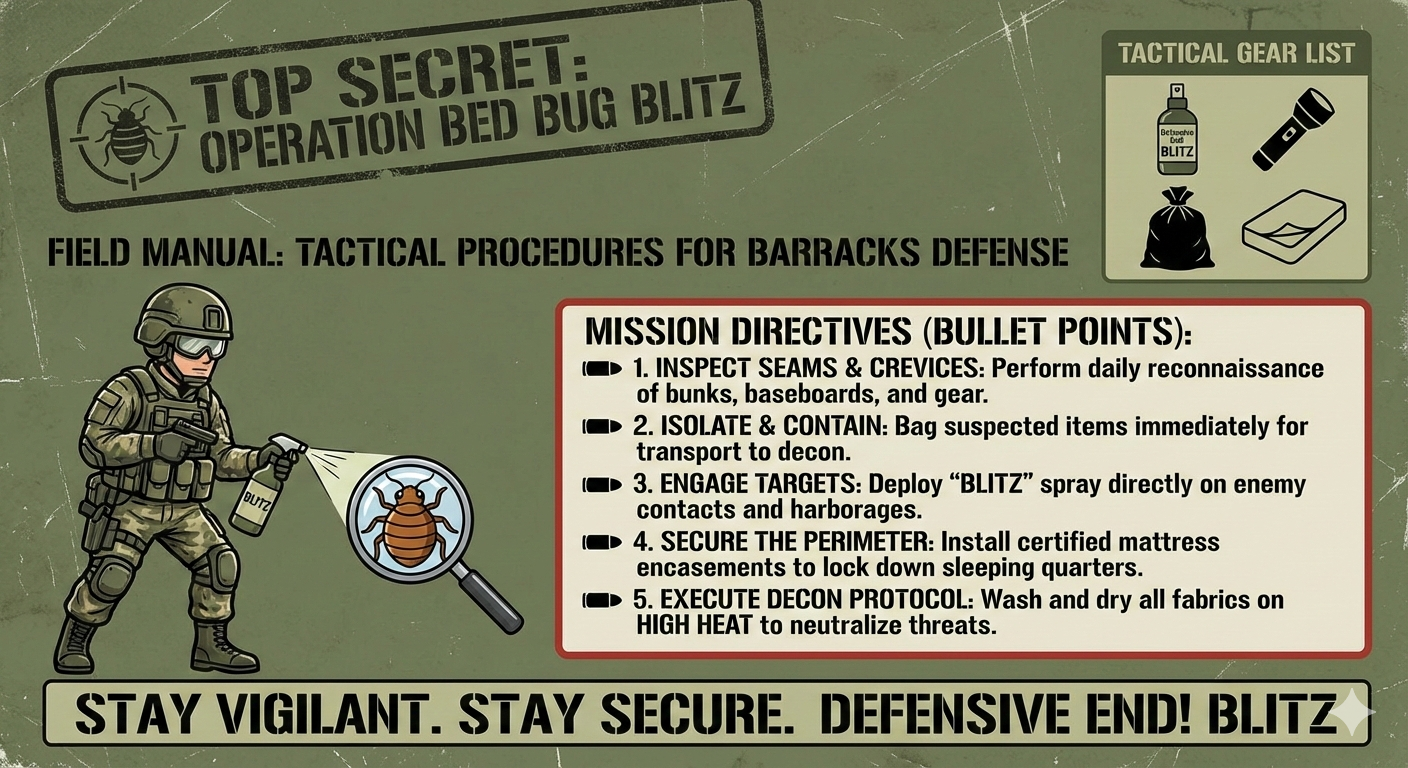army / navy bedbug protocol for barracks and base housing